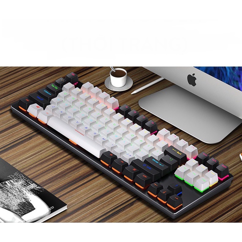 Bàn phím cơ Latope bàn phím máy tính laptop có dây văn phòng TKL Full LED RGB K550