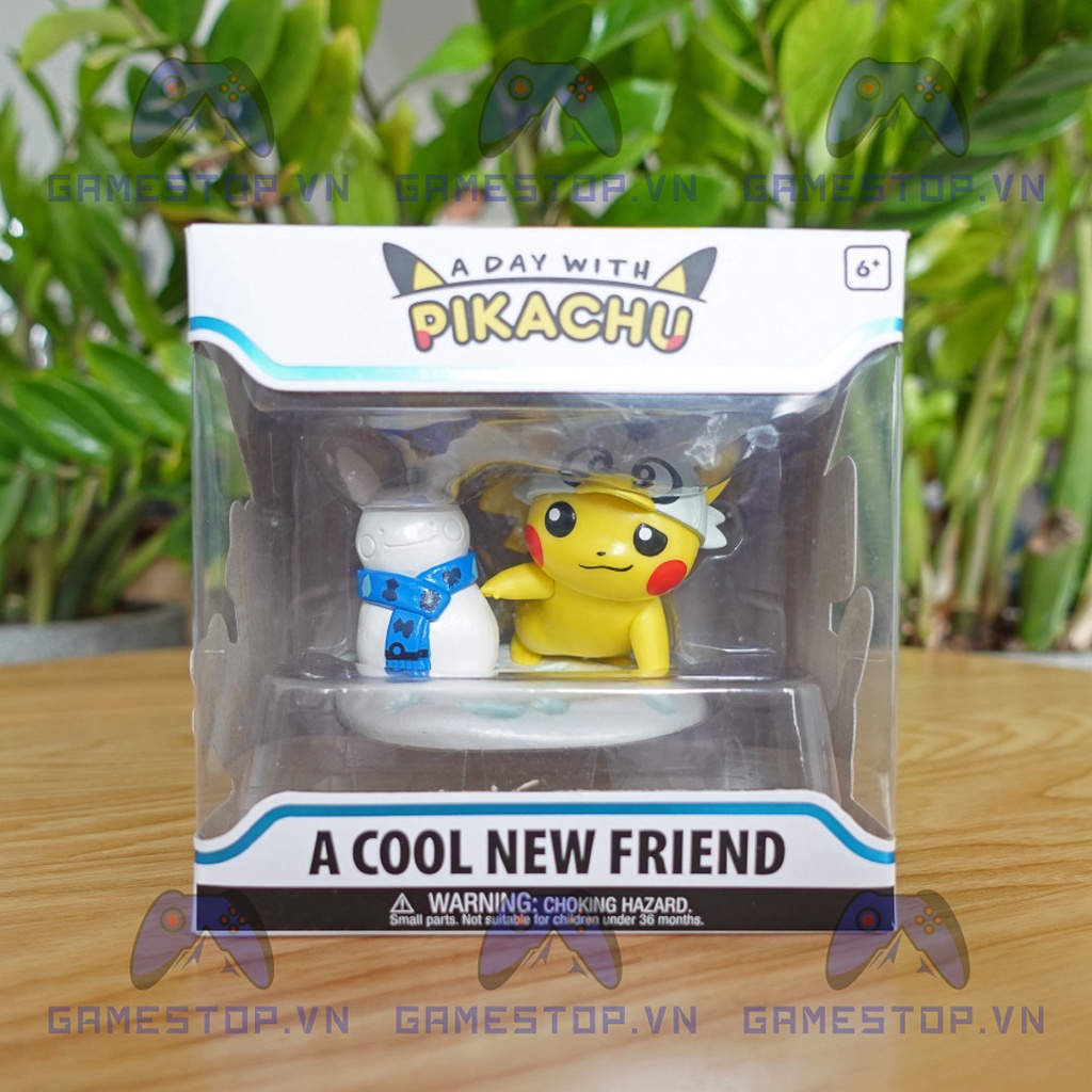 Mô hình Pokemon Day With Pikchu 9cm A Cool New Friend Funko Nhựa PVC, ABS CHÍNH HÃNG MỸ POKFK02