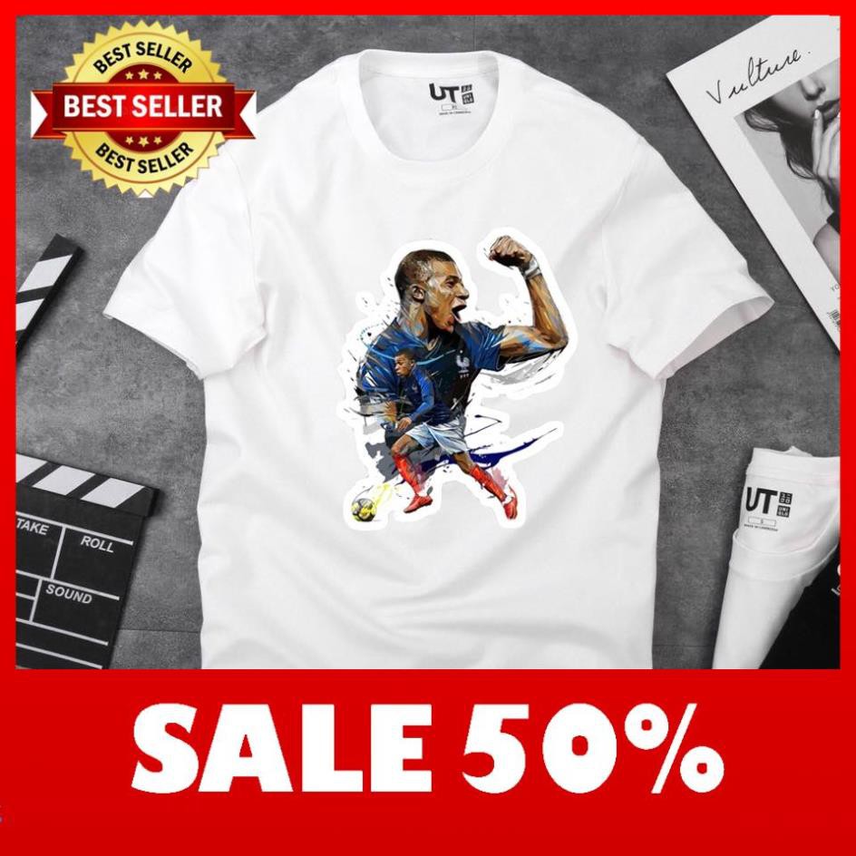Áo Thun In Hình Kylian Mbappe Mã 01 - Áo In Hình Cầu Thủ Bóng Đá