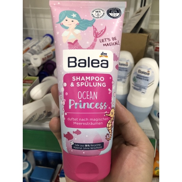Gội xả công chúa Balea Princess [Nội địa Đức]  MẪU MỚI màu hồng chăm sóc cơ thể cho bé , 200ml