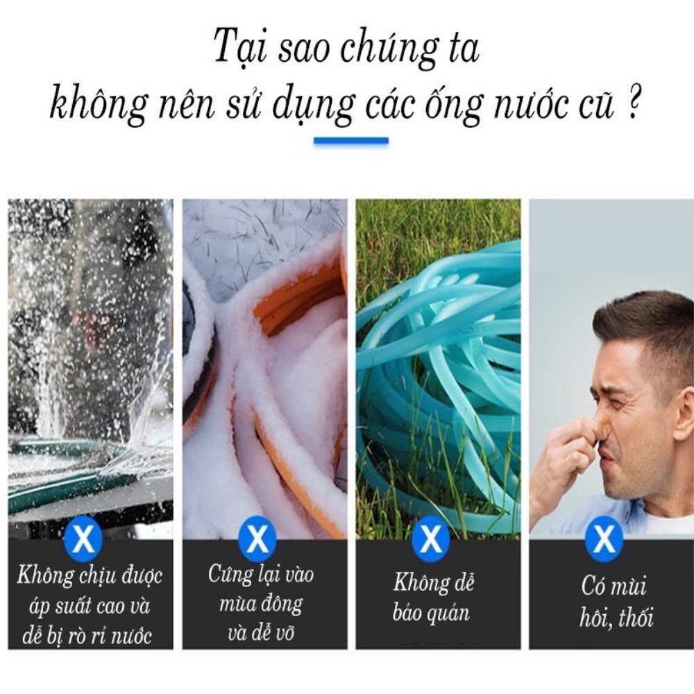 Vòi phun nước rửa xe tưới cây,tăng áp thông minh giãn cách nở khi sử dụng TIME HOME