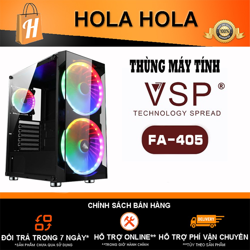 Thùng Máy Tính Case VSP Gaming FA405 (Có Sẵn 2 Fan LED ARGB 20cm) (KHT)