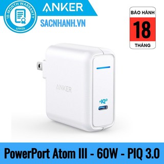 Sạc Anker PowerPort Atom III 60W (1 PIQ 3.0) - A2613