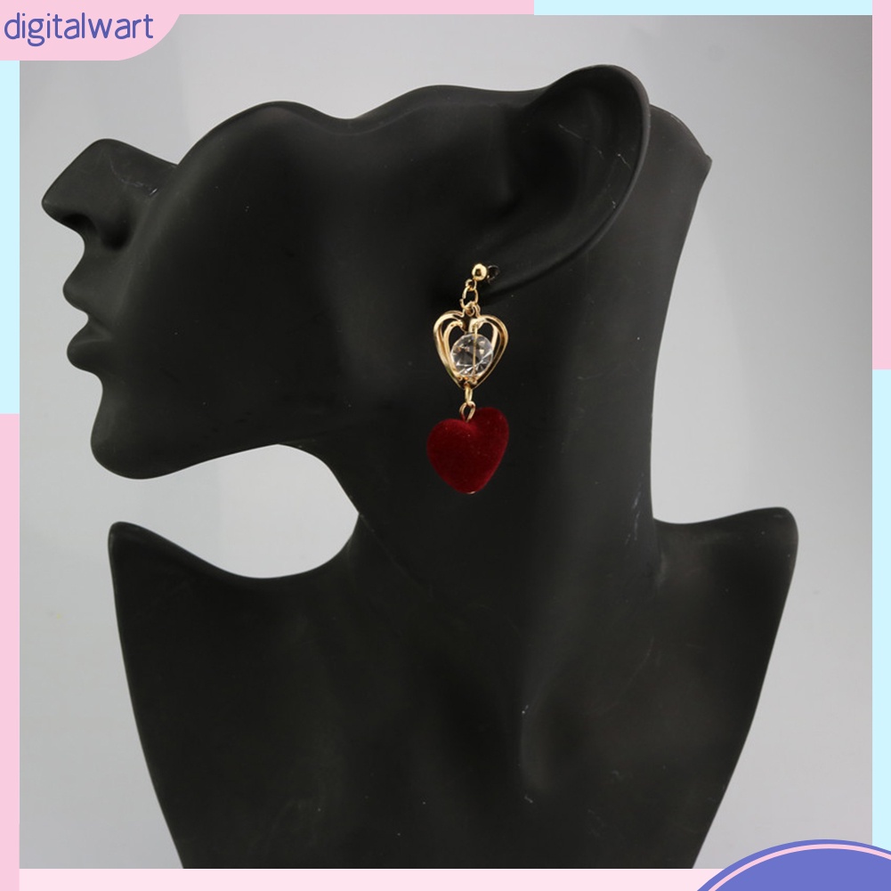 Bông Tai Hình Vương Miện / Trái Tim Đính Đá Thời Trang Dành Cho Nữ