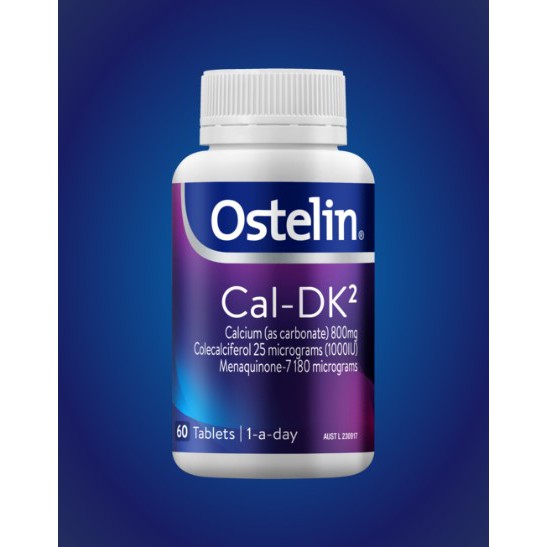 BILL ÚC - Ostelin Cal-DK2, canxi có chứa vitamin D và vitamin K2, giúp hấp thụ canxi tối ưu, đặc biệt cho người già