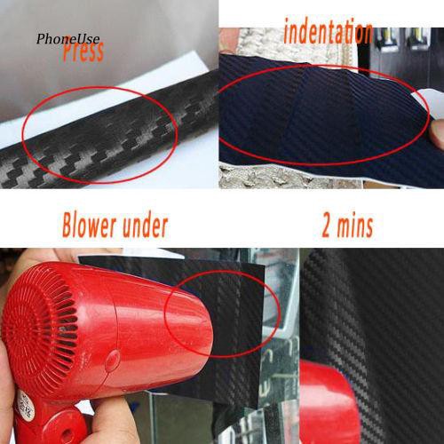 Cuộn Phim Dán Vinyl Sợi Carbon 3D Màu Đen Trang Trí Xe Hơi DIY