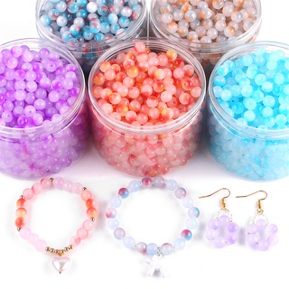 Chuỗi Hạt Thủy Tinh Hai Màu Sắc 8mm Làm Trang Sức DIY