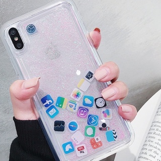 Ốp Điện Thoại Cát Chảy Sáng Tạo Bảo Vệ Toàn Diện Cho iPhone7 Apple 12 xsmax XR 8plus 11