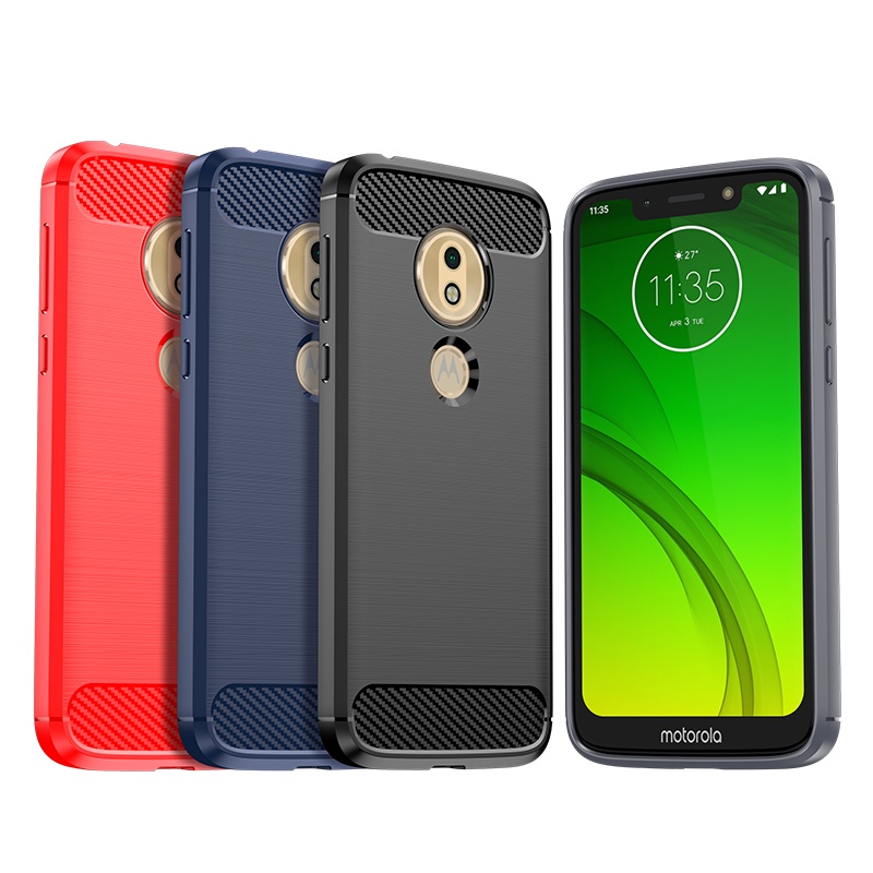 Ốp Điện Thoại tpu Silicone Mềm Chống Sốc Họa Tiết Sợi Carbon Cho Motorola Moto G7 play G7play