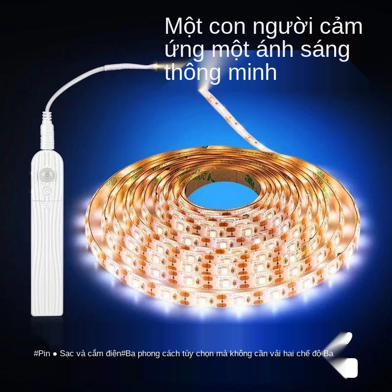 Đèn cảm ứng cơ thể người thông minh LED có tủ dưới đáy ngủ kệ bếp Dải quần áo