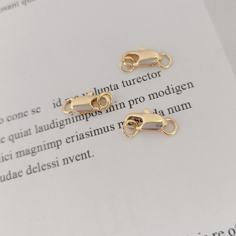 Móc Khóa Đuôi Cá Màu Vàng Đồng 14K 10mm Chuyên Dụng Làm Đồ Trang Sức diy