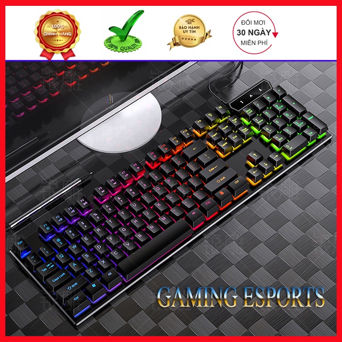 BÀN PHÍM MÁY TÍNH V4 LED 7 MÀU, CHUYÊN GAMING ĐẸP-THIẾT KẾ TINH TẾ, SIÊU NHẠY BH 6 THÁNG