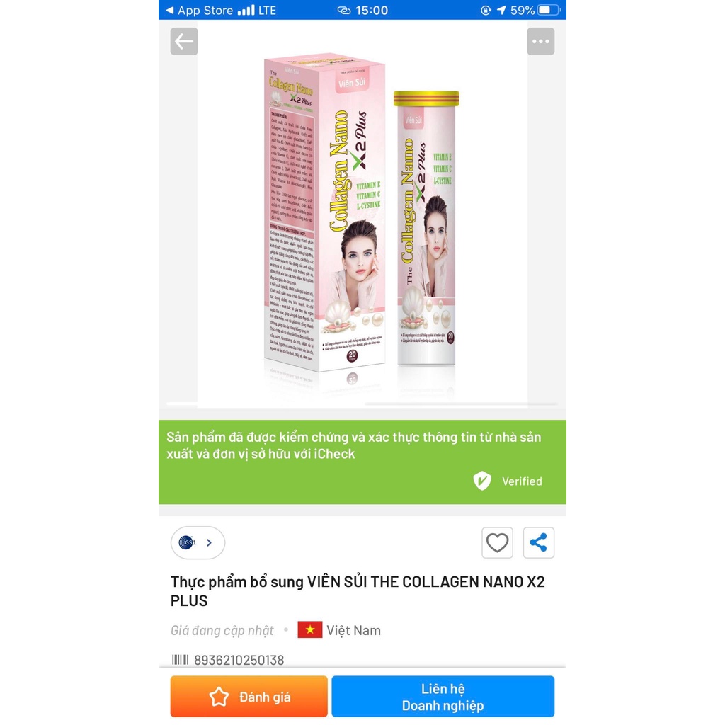 Viên Sủi Collagen Nano X2 Plus - Làm Đẹp Da,Giúp Da Trắng Sáng Đều Màu,Giúp Sạch Nám,Tàn Nhang,Chống Lão Hóa- Hộp 20viên