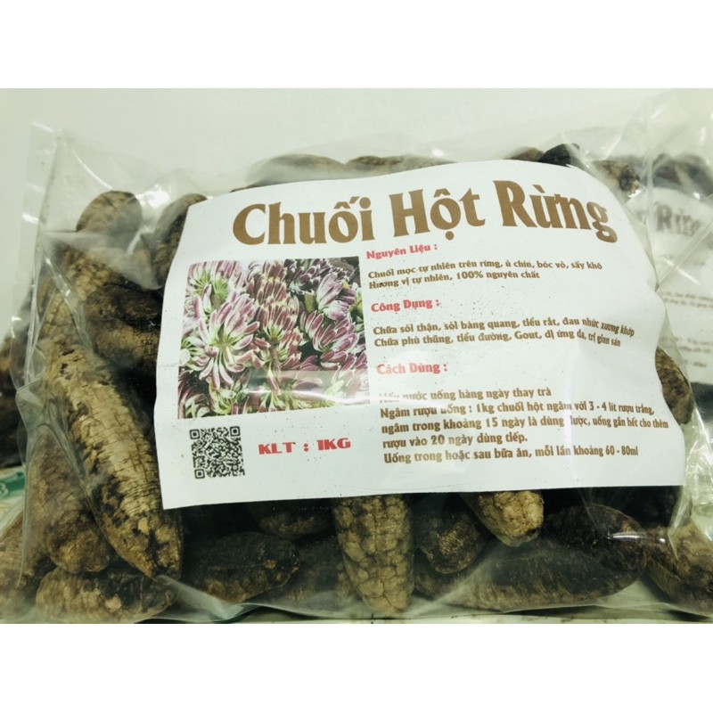 1kg Chuối Hột Rừng Tây Bắc Sấy Khô Nguyên Quả