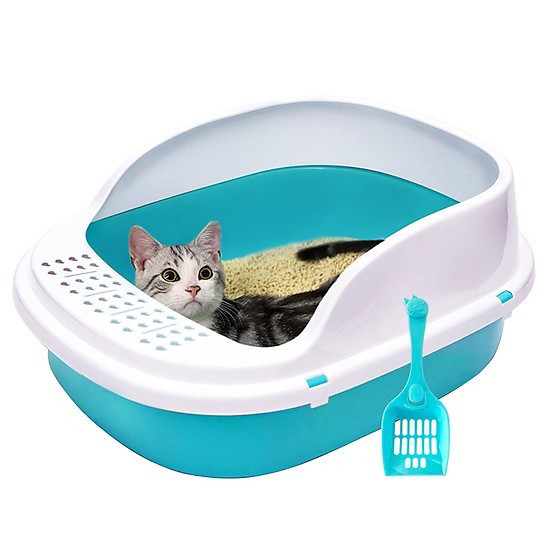 khay đi vệ sinh cho chó mèo chống lật kèm xẻng