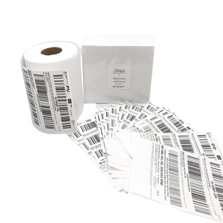 Cuộn 300 tem giấy in nhiệt 3 lớp khổ 75x100 (đầu ra giấy 75mm)