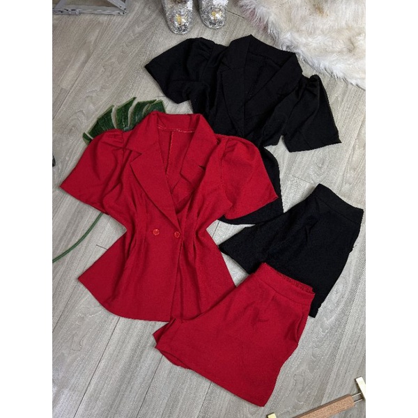 Set vest tay bồng sang chảnh ( hình tự chụp )