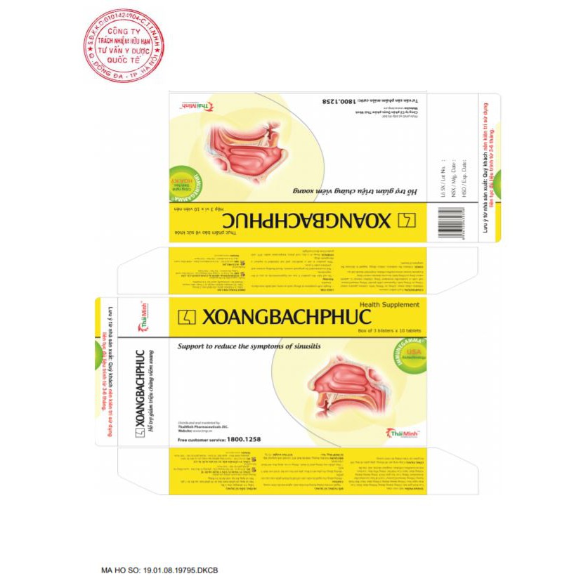 XOANG BÁCH PHỤC - Hỗ trợ điều trị viêm xoang, viêm mũi dị ứng Hộp 20 viên XOANGBACHPHUC - cvspharmacy