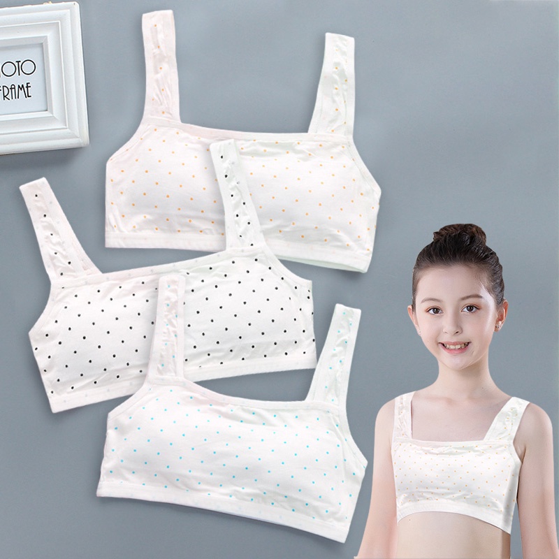 Áo Ngực Co Giãn Phối Dây Bản Rộng Thời Trang Cho Bé Gái 12-16 Tuổi