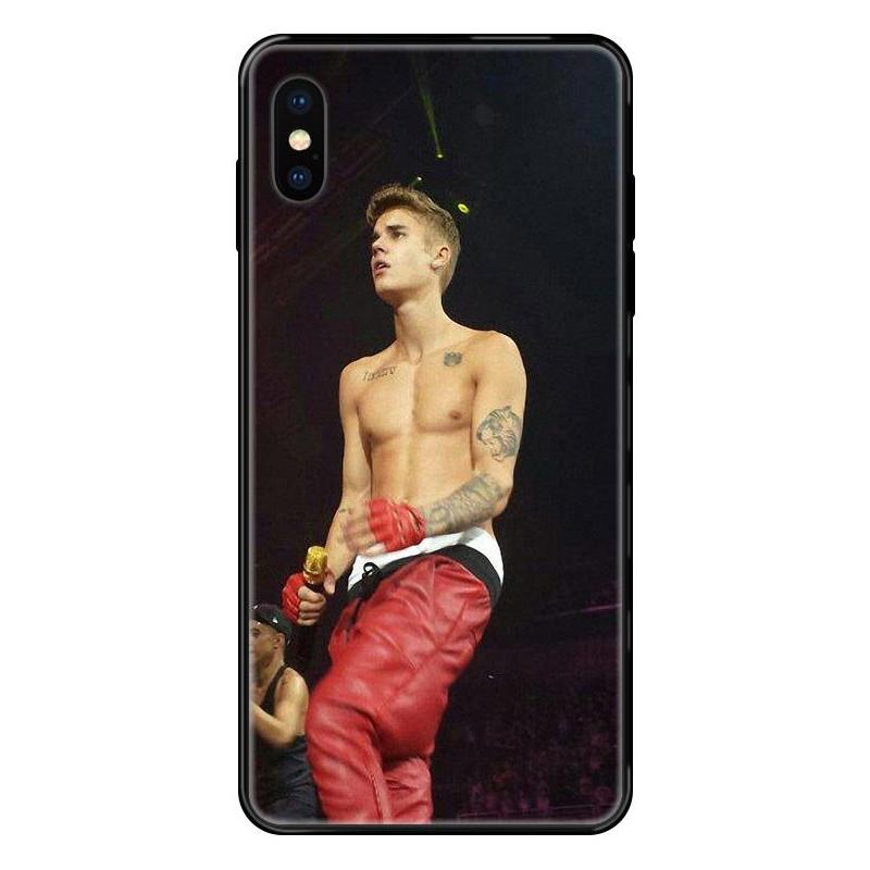 Ốp điện thoại hình ca sĩ Justin Bieber cơ bắp gợi cảm cho iPhone 11 12 Pro X XS Max XR Mini