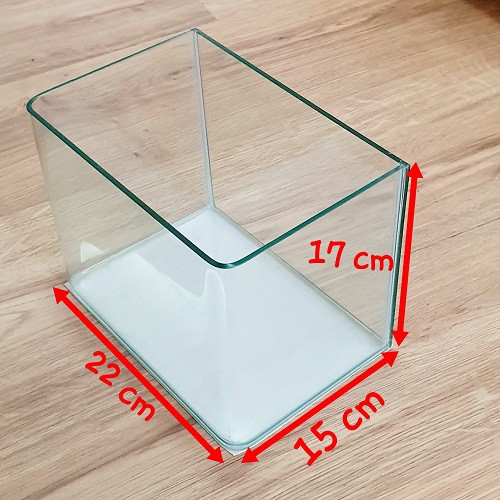 Hồ Cá Acrylic Cubic Size 22 Kích Thước 22x15x17cm Dày 4mm Bầu 2 Cạnh Bìa