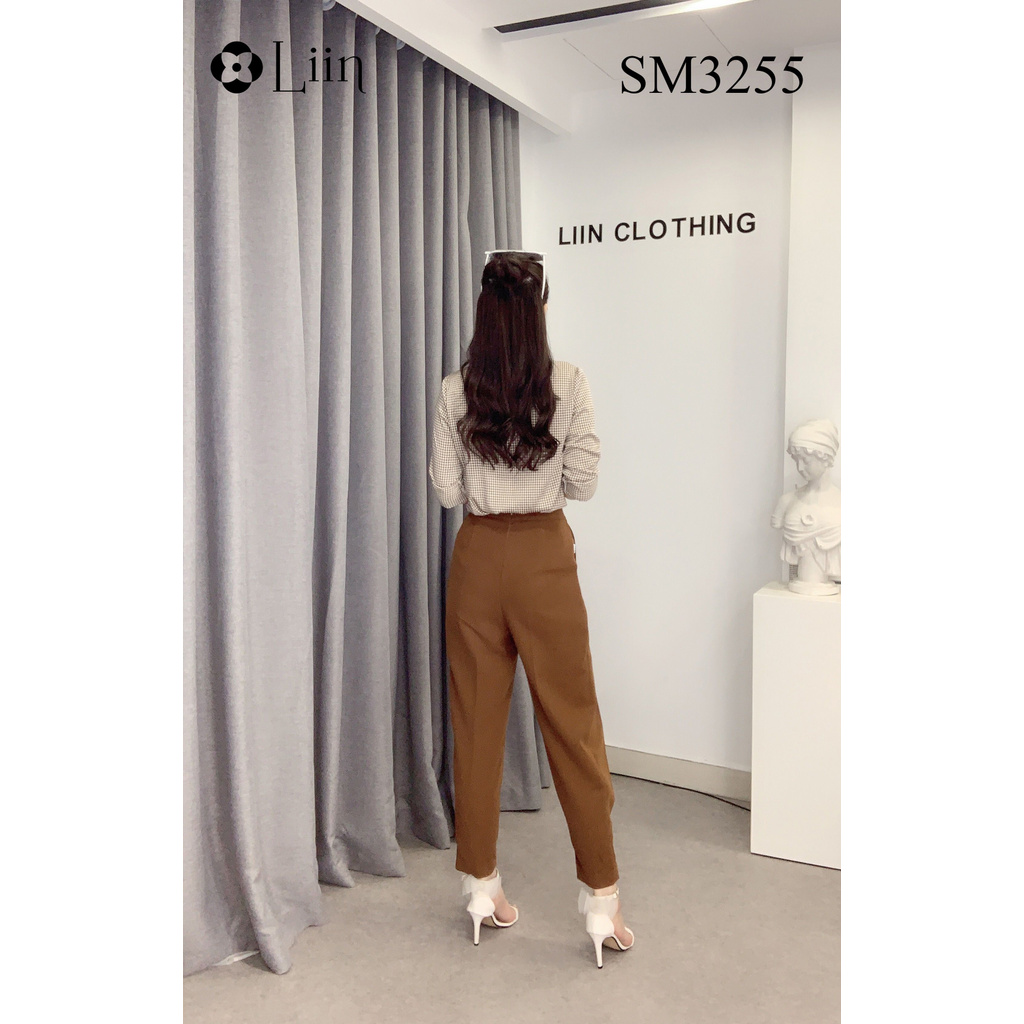 Áo Sơ Mi nữ cao cấp hoạ tiết Răng Sói Nâu kiểu dáng thanh lịch Liin Clothing SM3255