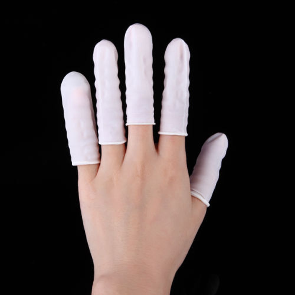Set 100 Găng Tay Cao Su Latex Tự Nhiên Bảo Vệ Ngón Tay Không Trượt Dùng Một Lần