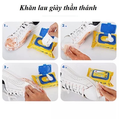 Khăn lau giầy siêu sạch, Giấy lau giầy trắng Loại 1 ( gói 30 tờ ) khăn lau giầy sneaker ố, bẩn lau túi xách - SHEN