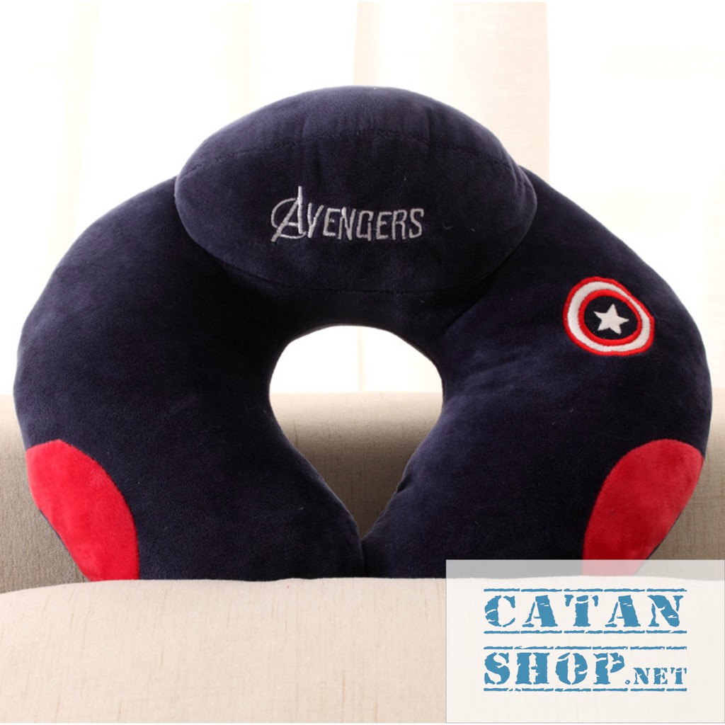 Gối tựa cổ Chữ U Avenger đa năng siêu cute, gối kê đầu ngủ trưa văn phòng nỉ nhung Siêu Mịn, gối máy bay, đi tàu xe | BigBuy360 - bigbuy360.vn