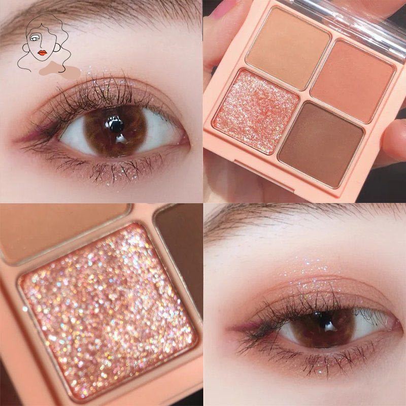 Bảng Phấn Mắt Trang Điểm 4 Màu Lâu Trôi