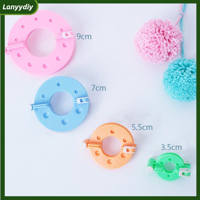 Set 8 Dụng Cụ Làm Cục Bông Pom Pom 3.5cm 5.5cm 7cm 9cm