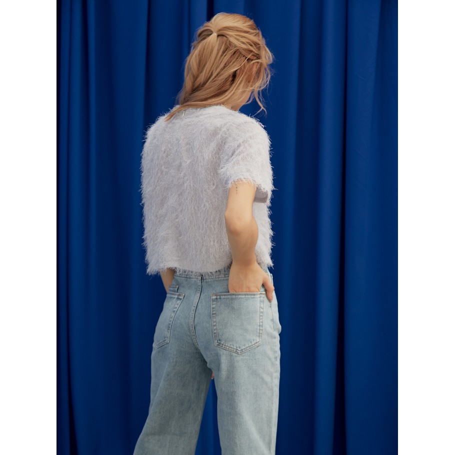 COCO SIN - Áo Croptop Lông Xanh Pastel | BigBuy360 - bigbuy360.vn