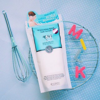 Muối sữa tắm trắng Scentio Milk Plus Whitening Q10 Salt Scrub 300g
