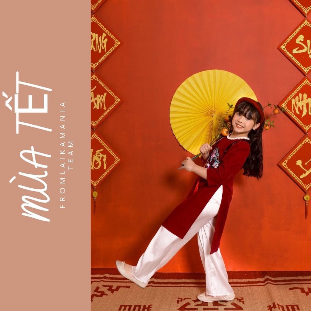 Áo dài bé gái thương hiệu Cát Linh size từ 10-35kg