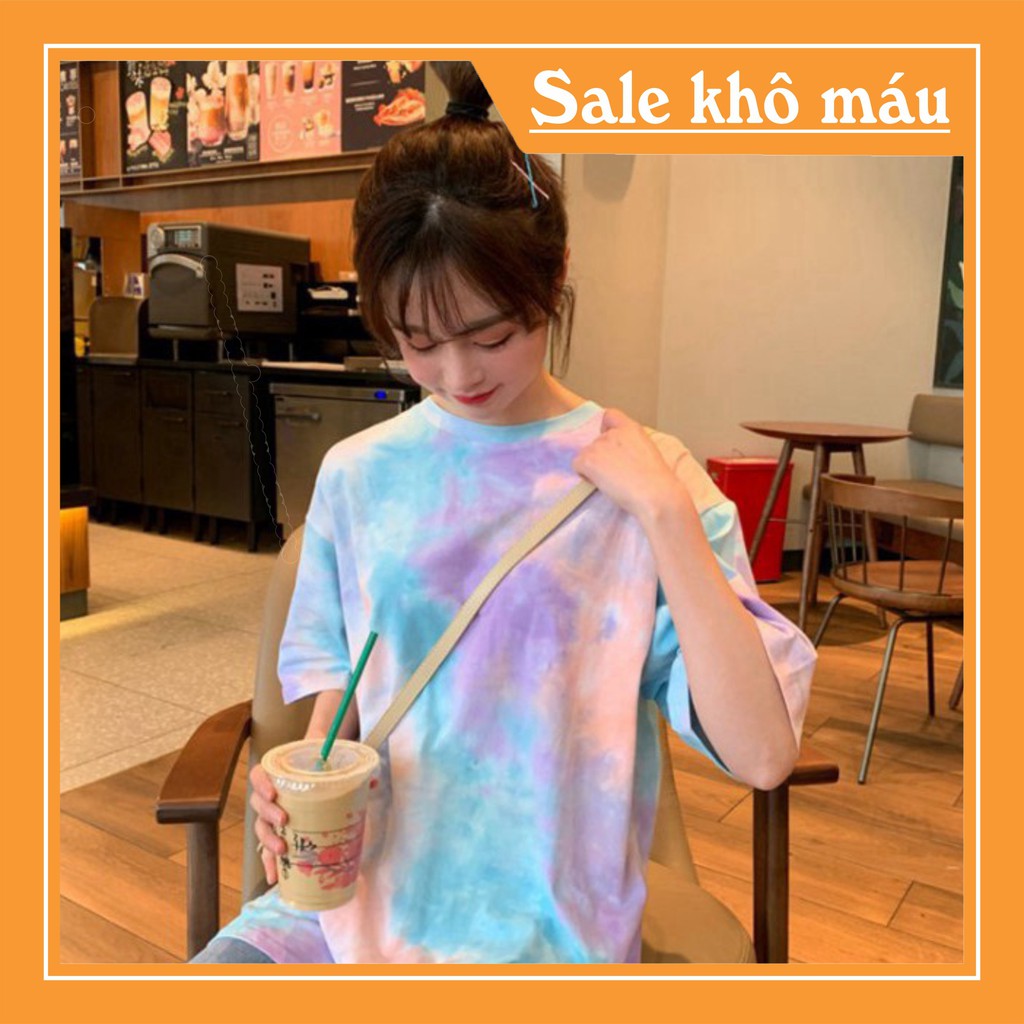 Áo thun unisex tay lỡ - Áo thun loang màu form rộng siêu hot | BigBuy360 - bigbuy360.vn