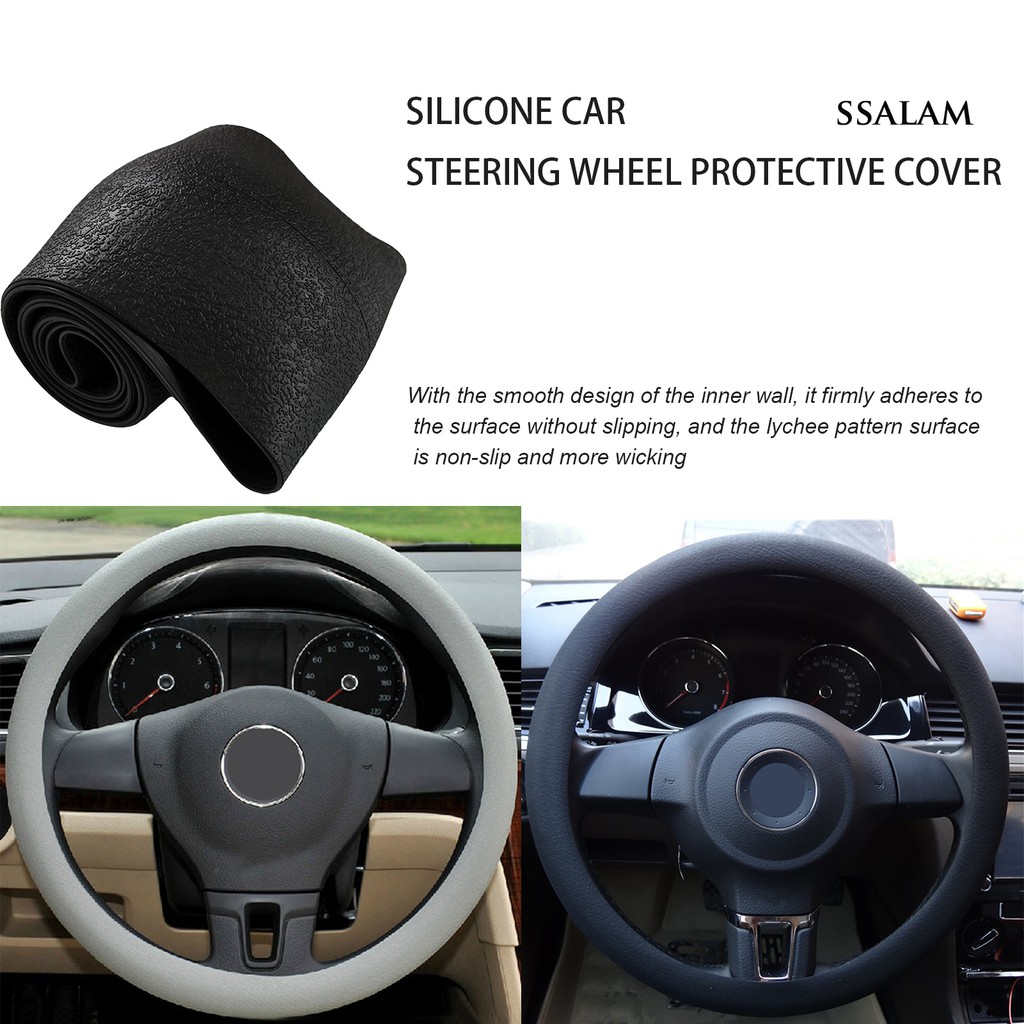 Vỏ Bọc Vô Lăng Xe Hơi Bằng Silicon Màu Trơn Chống Trượt