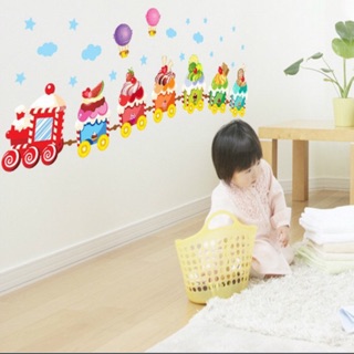 Decal dán tường đoàn tàu kem cho bé