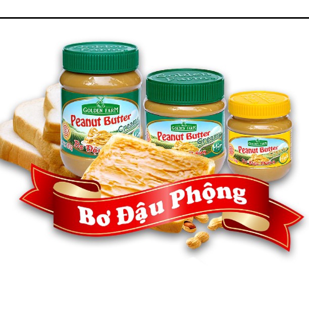 Bơ Đậu Phộng Mịn/Hạt Golden Farm Đủ Size Chính Hãng - Đậu Phộng Nguyên Chất