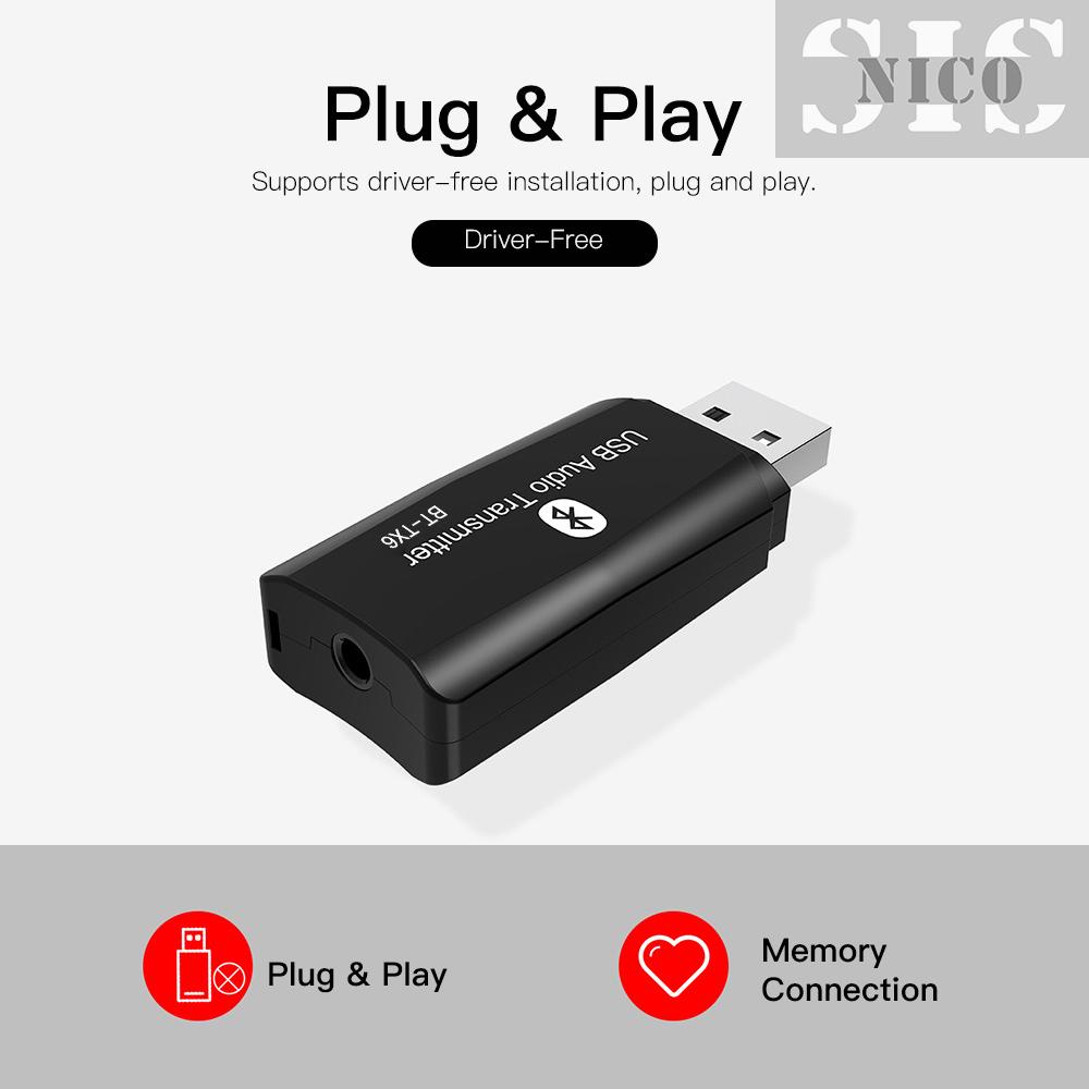 Bộ Thu Phát Âm Thanh Bt-Tx6 2 Trong 1 Bt 5.0 Mini Không Dây Giắc Cắm Aux Rca Usb 3.5mm Cho Tv Pc Xe Hơi | BigBuy360 - bigbuy360.vn