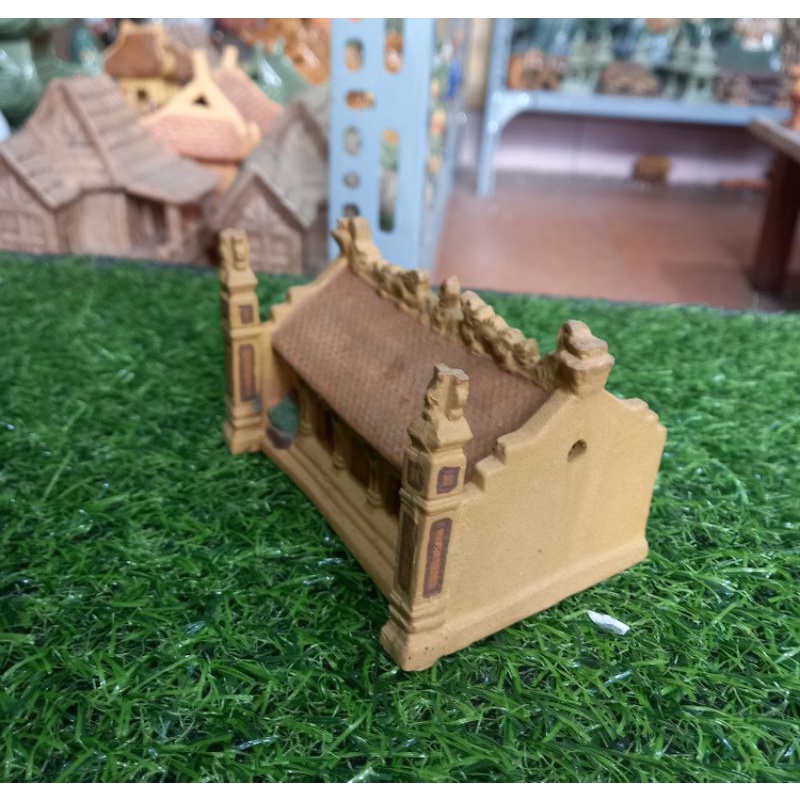 Tượng gốm Đình làng trang trí tiểu cảnh,bể cá.Kích thước 6x10cm