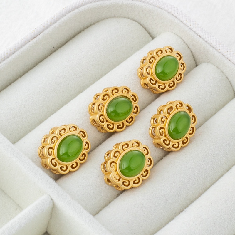 Chuỗi Hạt Đá Zircon Màu Vàng 18k 12 * 14mm Dùng Làm Trang Sức diy