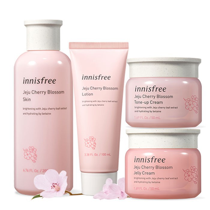 Bộ dưỡng trắng da 4 món Innisfree Jeju Cherry Blossom Cream Duo Set