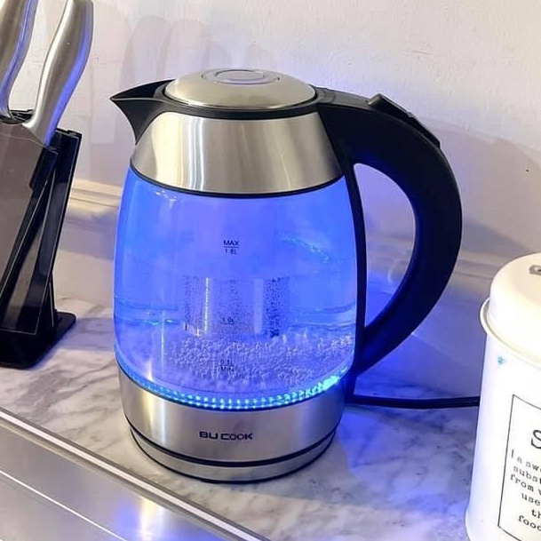 Siêu Tốc Thuỷ Tinh Kèm Lõi Lọc Trà inox Bucook-Si Gia Dụng