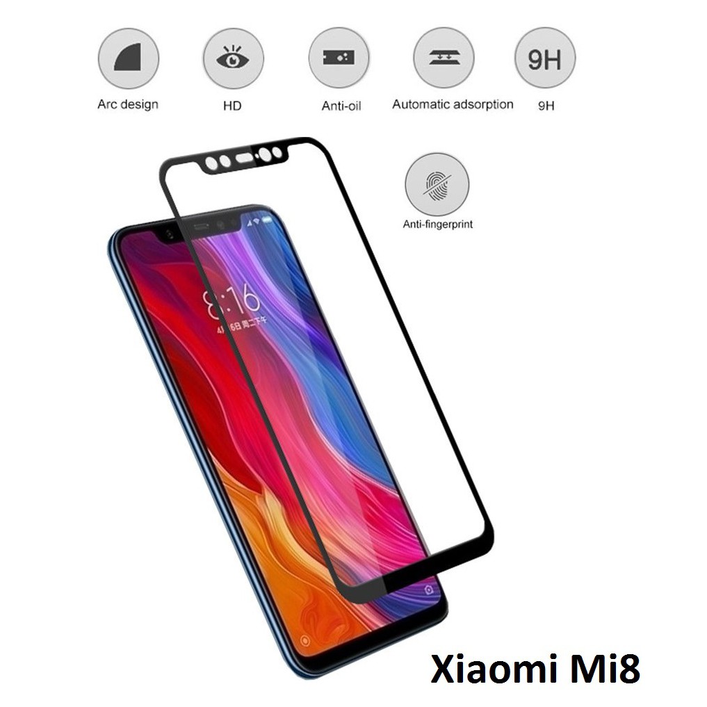 [Freeship toàn quốc từ 50k] Dán kính cường lực phủ full màn hình Xiaomi Mi 8
