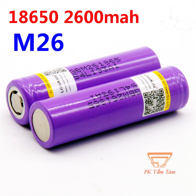 Pin Sạc LiitoKala M26 Lithium 2600MAH tốc độ xả 10A liên tục