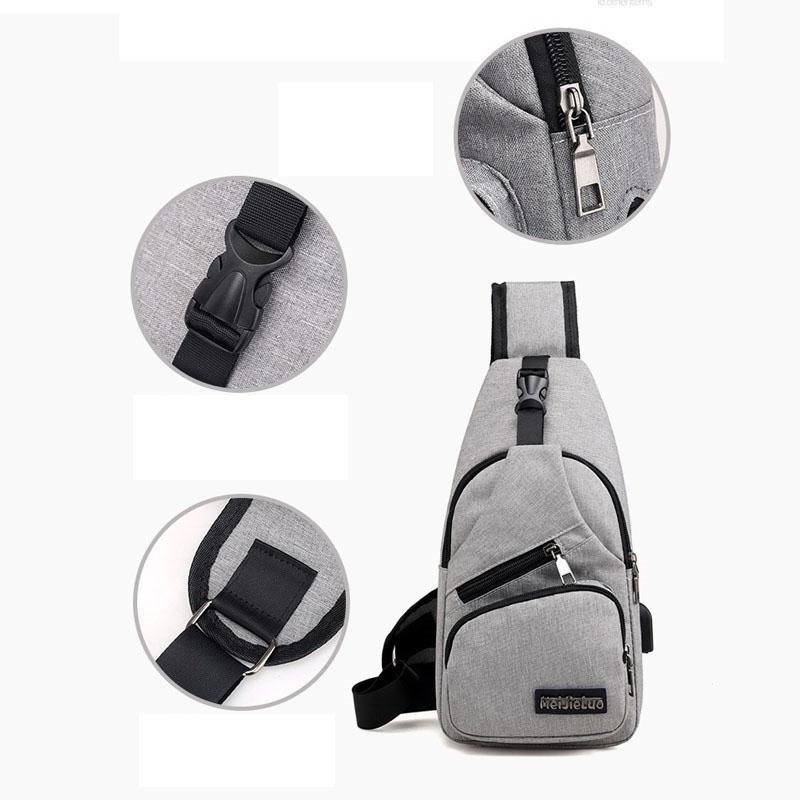 Túi Canvas Đeo Chéo Vai Sức Chứa Lớn Đa Năng Thời Trang Cao Cấp Có Cổng Sạc USB