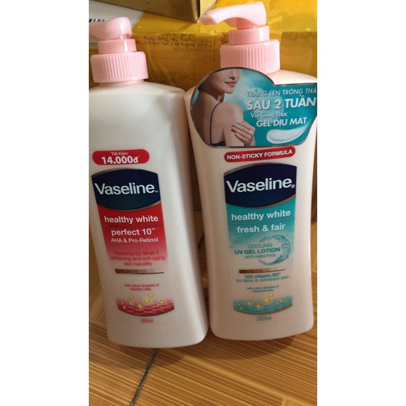 Dưỡng thể Vaseline trắng da 10 lợi ích 10 in 1 350ml