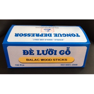 QUE ĐÈ LƯỠI GỖ ( hộp 100 que)
