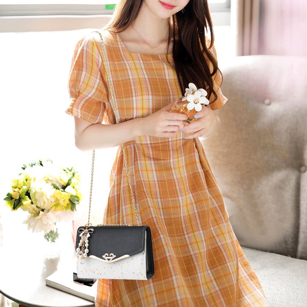 Túi Đeo Chéo Đính Kim Sa Thời Trang Hàn Quốc Đựng Điện Thoại Di Động Cho Nữ
