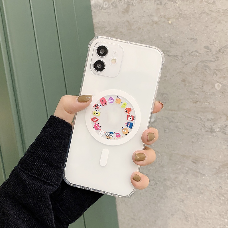 Ốp Điện Thoại Dẻo Trong Suốt Họa Tiết Quái Vật Dễ Thương Cho iPhone 14 13 12 11 Pro Max X XS XR 8 7 Plus + SE 2020